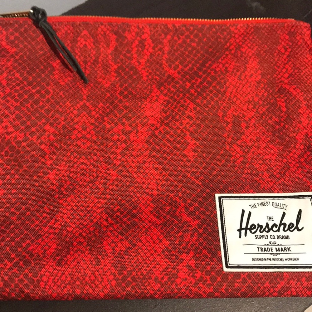 Red snake skin Hershel Pouch